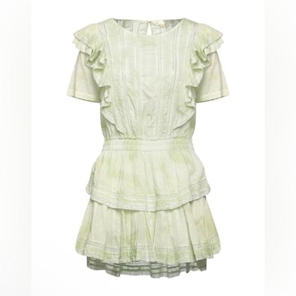 LoveShackFancy Natasha Dress in Jade Mist Hand Dye Size M - Picture 5 of 14